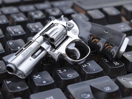 Hunting weapon, revolver, sporting weapon, AI generated