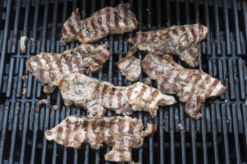 Lamb chop on a gas grill, France, Europe
