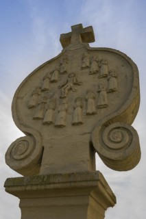 Wayside shrine with the Fourteen Holy Helpers, at St Bartholomew's Church, 18th century,
