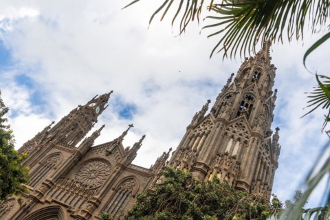 The beautiful Church of San Juan Bautista, Gothic Cathedral of Arucas, Gran Canaria, Spain, Europe