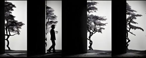 AI generated sequence of photos transitioning through a range of digital distortions symbolizing