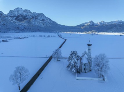 Pilgrimage church of St Coloman near Schwangau, Allgaeu, Swabia, Bavaria, Germany, Schwangau,