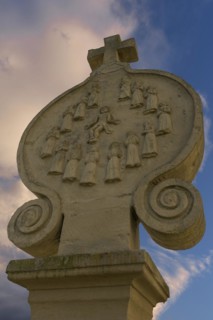 Wayside shrine with the Fourteen Holy Helpers, at St Bartholomew's Church, 18th century,