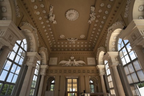 Decorative interior in the Gloriette, built in 1775, today a restaurant and cafe, Schoenbrunn