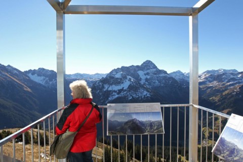 View from the Walmendinger Horn in Kleinwalsertal to the Grosser Widderstein in Vorarlberg,