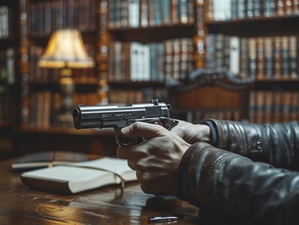 Hunting weapon, revolver, sporting weapon, AI generated