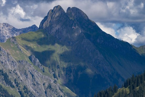 Mountain panorama from Soellereck to Hoefats, 2259m, Allgaeu Alps, Allgaeu, Bavaria, Germany,