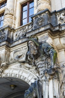 The Georgentor, architectural detail at the Residenzschloss in the inner old town of Dresden,