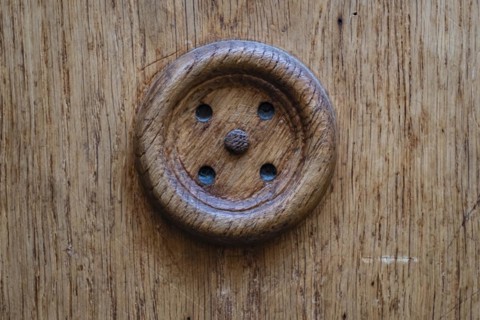 Application on wood, antiqued door fitting on a historic front door, Old Town Lindau (Lake
