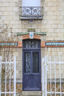 Window railings and balconies on residential buildings designed by Hector Guimard in the Art