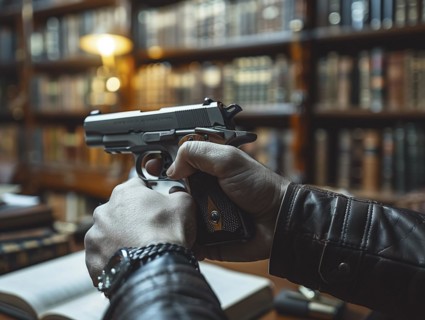 Hunting weapon, revolver, sporting weapon, AI generated
