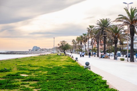 Promenade in Sitges, Spain, Europe