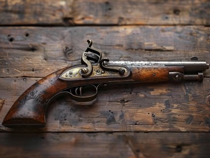 Hunting weapon, revolver, sporting weapon, AI generated