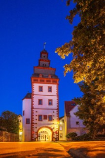 View of an old town, half-timbered houses and streets in a town. Seligenstadt am Main, Hesse