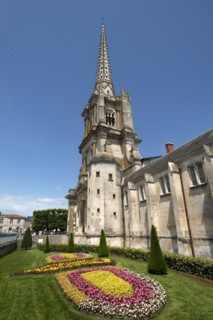 Cathedral Notre Dame de l'Assomption, the tower dates from the 19th century, Lucon, Vendee, France,