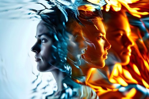 AI generated sequence of photos transitioning through a range of digital distortions symbolizing