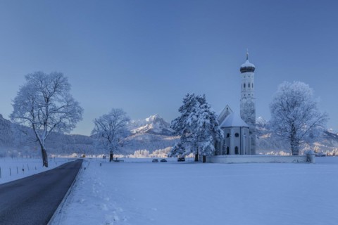 Pilgrimage church of St Coloman near Schwangau, Allgaeu, Swabia, Bavaria, Germany, Schwangau,