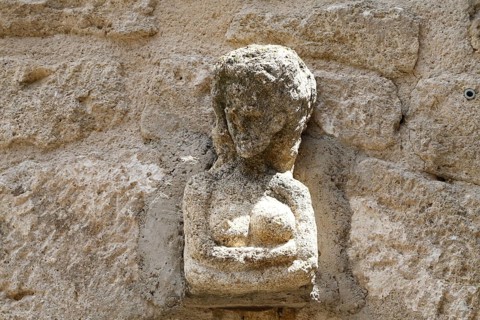 Detail on a house in Curcuron, Luberon, Vaucluse, Provence, Southern France