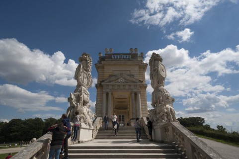 Side portal of the Gloriette, built in 1775, Schoenbrunn Palace Park, Schoenbrunn, Vienna, Austria,