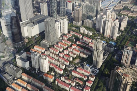 View from the 632 metre high Shanghai Tower, nicknamed The Twist, Shanghai, People's Republic of