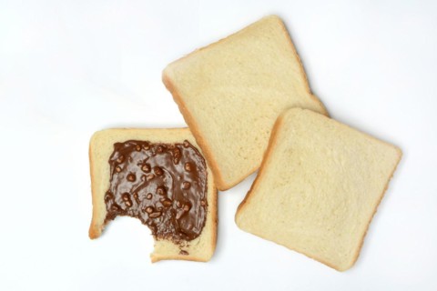 Hazelnut cream on toast, toast