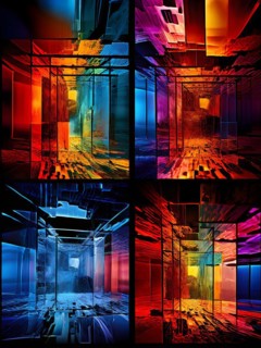 AI generated sequence of photos transitioning through a range of digital distortions symbolizing