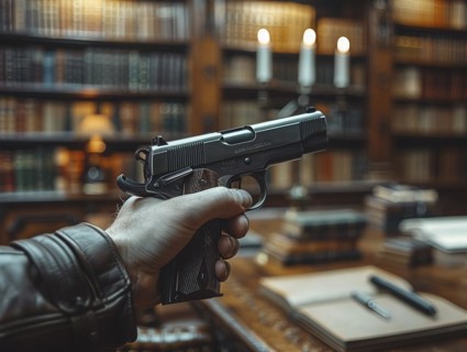Hunting weapon, revolver, sporting weapon, AI generated