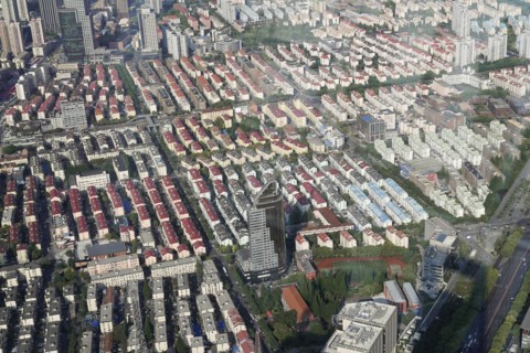 View from the 632 metre high Shanghai Tower, nicknamed The Twist, Shanghai, People's Republic of
