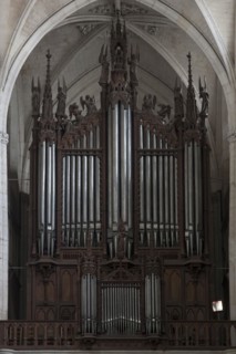 Organ made in 1852-55, Notre Dame de l'Assomption Cathedral, Lucon, Vendee, France, Europe