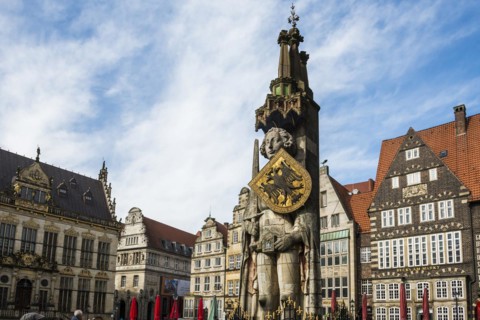Bremen Roland, Roland statue on the market square, Hanseatic City of Bremen, Germany, Europe