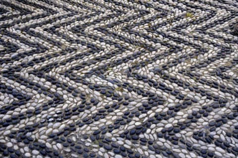 Pebble pavement, background, texture, Symi Island, Greece, Europe