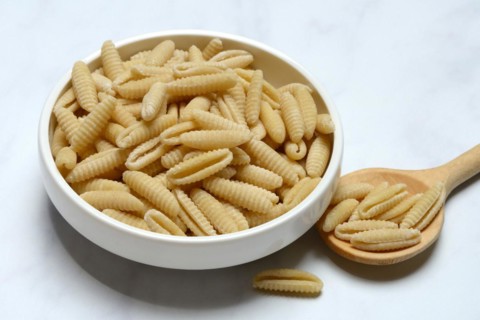 Malloreddus, Sardinian gnocchetti in shell, traditional pasta variety from Sardinia, Italy, Europe