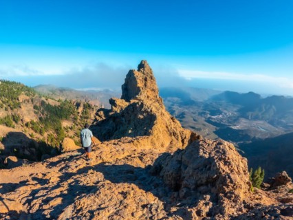 A male tourist at Pico de las Nieves in Gran Canaria, Canary Islands