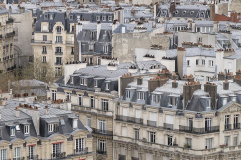 View of Belle Epoque houses from the Eiffel Tower, Paris, Ile-de-France, France, Europe