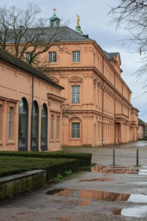 Garden facade baroque three-winged complex Rastatt Palace, former residence of the Margraves of