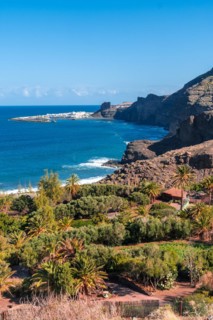 The town of Agaete from the Barranco de Guayedra viewpoint. Gran Canaria. Spain