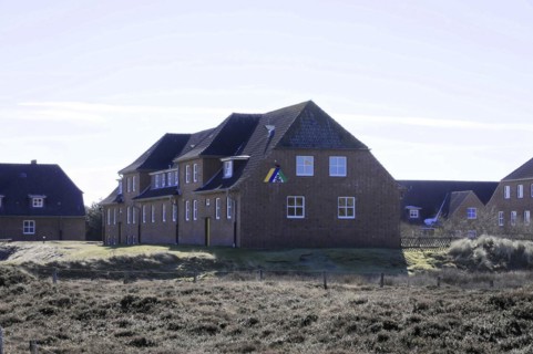 Sylt, Schleswig-Holstein, List Youth Hostel, New brick building with large windows on a green