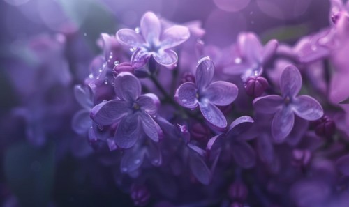 Close-up of lilac blossoms in a garden AI generated