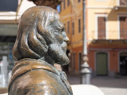 Monument, Giuseppe Garibaldi, detail, Maddalena, Isola La Maddalena, Sardinia, Italy, Europe
