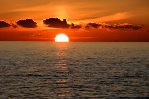 Beach 5 km south of Westerland, Sylt, North Frisian Island, Schleswig Holstein, Dramatic sunset