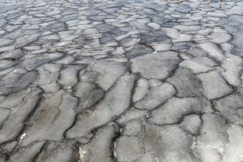 Winter, ice pattern formation, Chateauguay River, Province of Quebec, Canada, North America