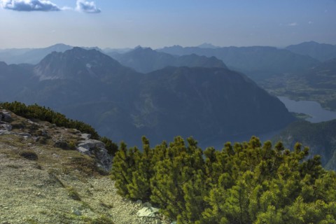 Amazing mountains panorama from 5 Fingers viewing platform in the shape of a hand with five fingers
