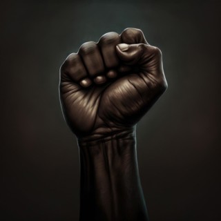Upward fist of an African American hand. Generative AI image, AI generated