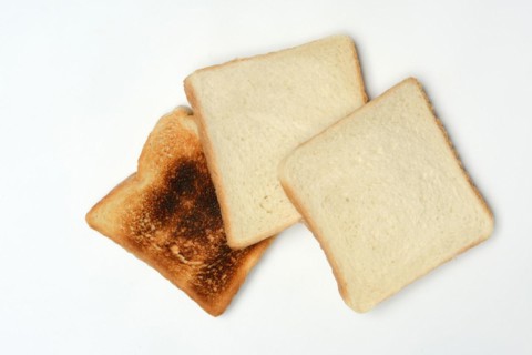 Untoasted and toasted slice of toast, toast