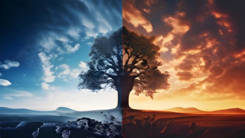 AI generated sequence of photos transitioning through a range of digital distortions symbolizing