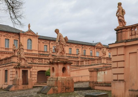 Court of honour baroque three-winged complex Rastatt Palace, former residence of the Margraves of