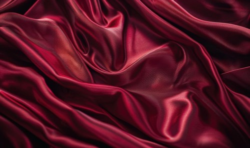 Background covered in opulent silk fabric in deep ruby red AI generated
