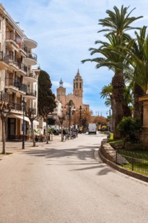Promenade in Sitges, Spain, Europe
