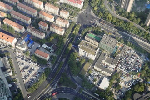 View from the 632 metre high Shanghai Tower, nicknamed The Twist, Shanghai, People's Republic of