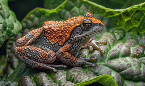 Close-up of Rana arvalis perched on a leaf AI generated